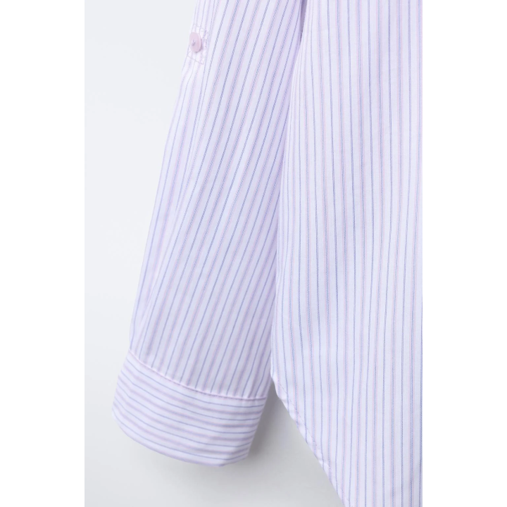 Набор рубашки из поплина в полоску и майки с ребристым узором