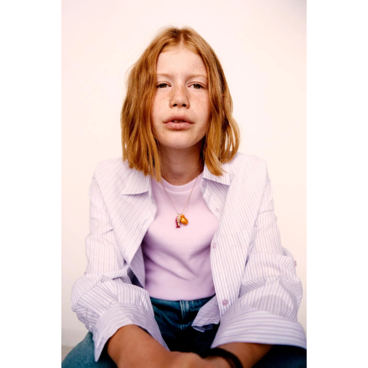 Набор рубашки из поплина в полоску и майки с ребристым узором