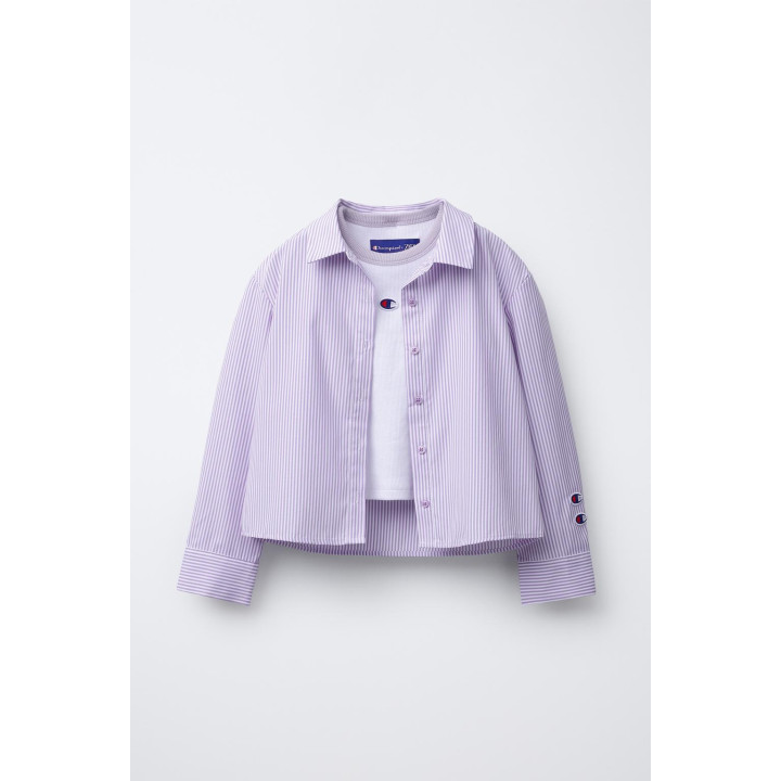 КОМПЛЕКТ РУБАШКА ПОПЛИН В ПОЛОСКУ С ТРИКОТАЖНОЙ МАЙКОЙ CHAMPION ® X ZARA