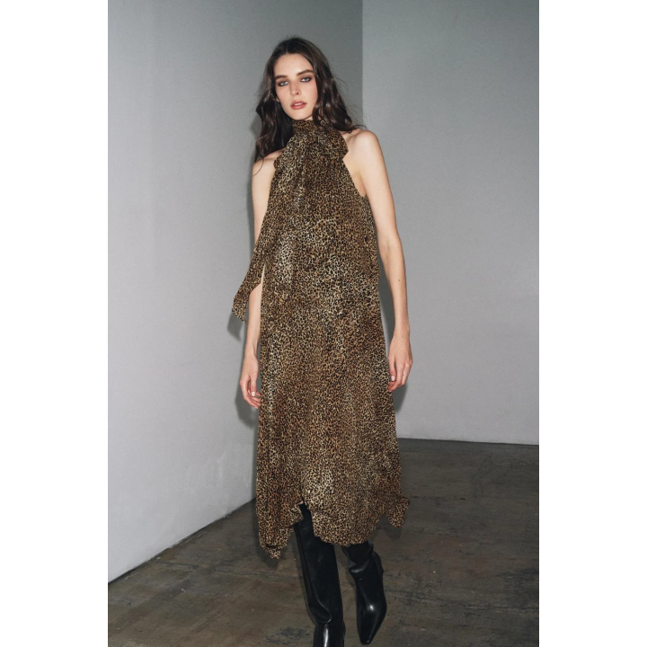 ПЛАТЬЕ ХАЛТЕР С АНИМАЛИСТИЧЕСКИМ ПРИНТОМ — ZW COLLECTION