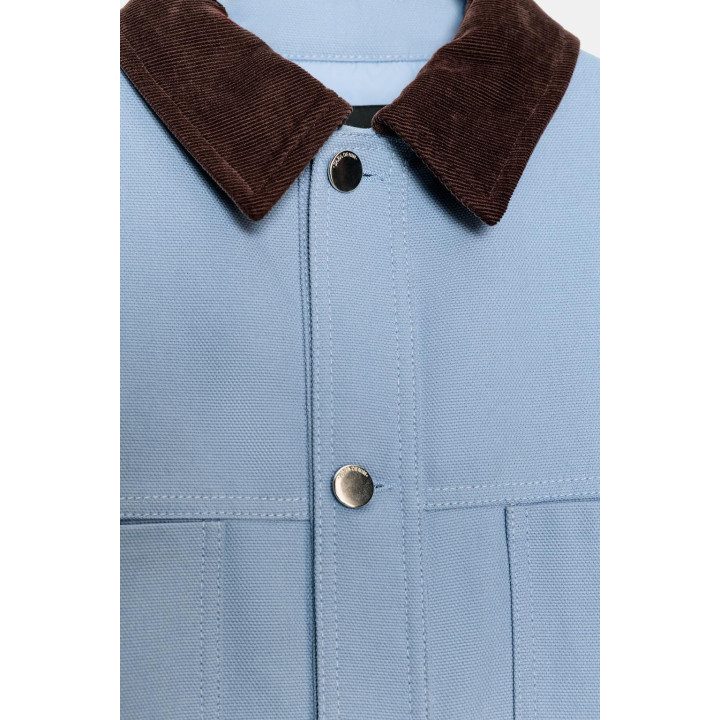 СТЕГАНАЯ КУРТКА С КОМБИНИРОВАННЫМ ВОРОТНИКОМ