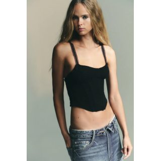 Топ с корсетным лифом в стиле жаккарда