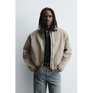 Куртка с утепленным контрастным воротником