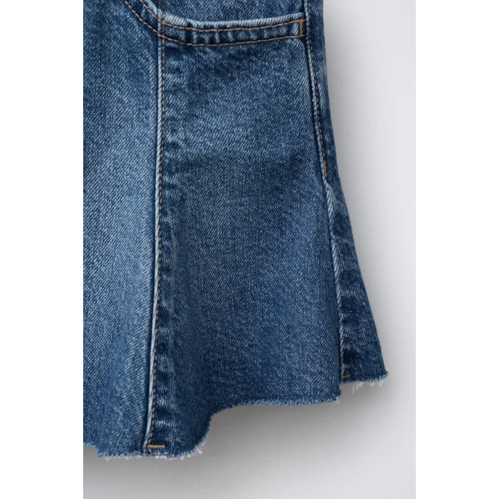 ДЖИНСОВАЯ ЮБКА С БАХРОМОЙ