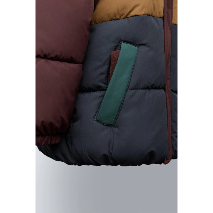 СТЕГАНЫЙ ФЛИСОВЫЙ ПУХОВИК В СТИЛЕ КОЛОР-БЛОК WATER REPELLENT