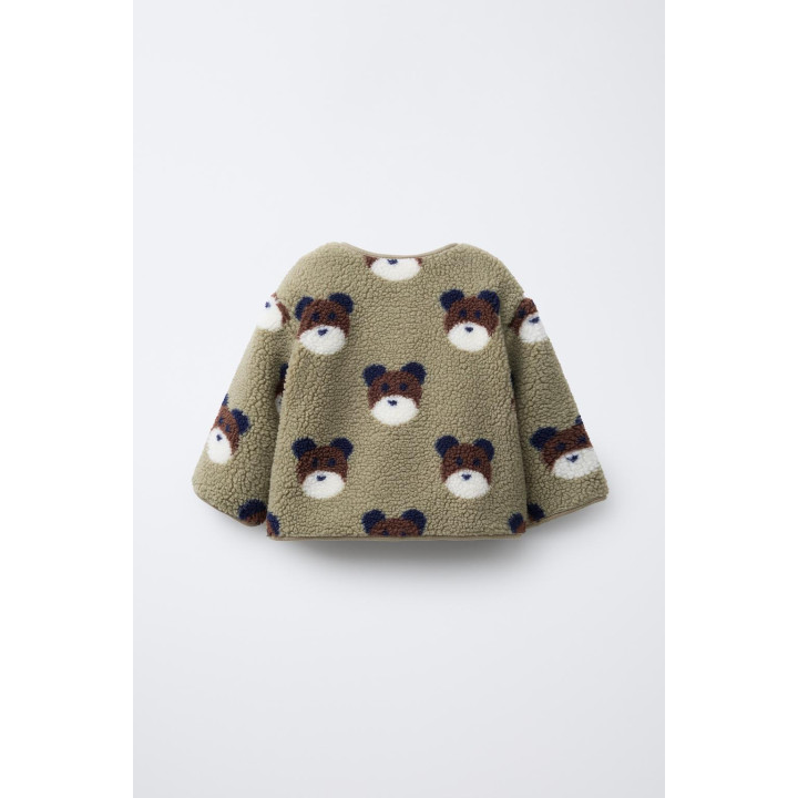 КУРТКА ИЗ ИСКУССТВЕННОЙ ОВЧИНЫ С МИШКАМИ