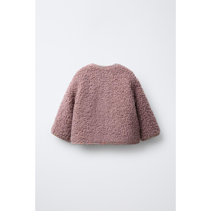 ПАЛЬТО ИЗ ИСКУССТВЕННОЙ ОВЧИНЫ С ЦВЕТОЧНЫМ ПРИНТОМ НА ПОДКЛАДКЕ