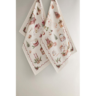 Полотенца из хлопка с рождественским принтом (набор из 2 шт.)