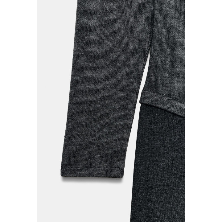 КОМБИНИРОВАННОЕ ПЛАТЬЕ ИЗ МЯГКОЙ ТКАНИ