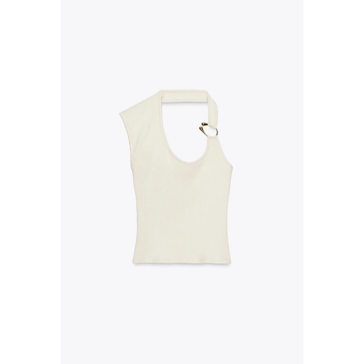 RIBBED TOP WITH METAL DETAIL