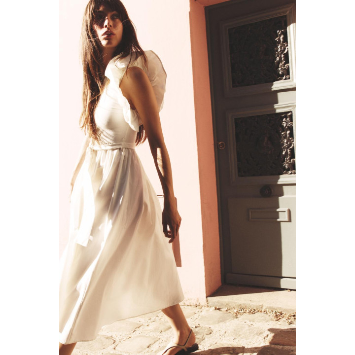 КОМБИНИРОВАННОЕ ПЛАТЬЕ С ВОЛАНАМИ