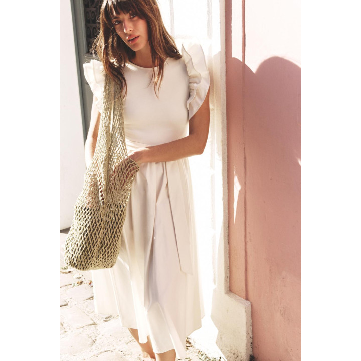 КОМБИНИРОВАННОЕ ПЛАТЬЕ С ВОЛАНАМИ