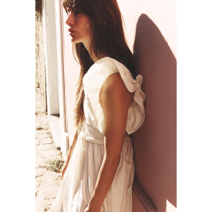 КОМБИНИРОВАННОЕ ПЛАТЬЕ С ВОЛАНАМИ