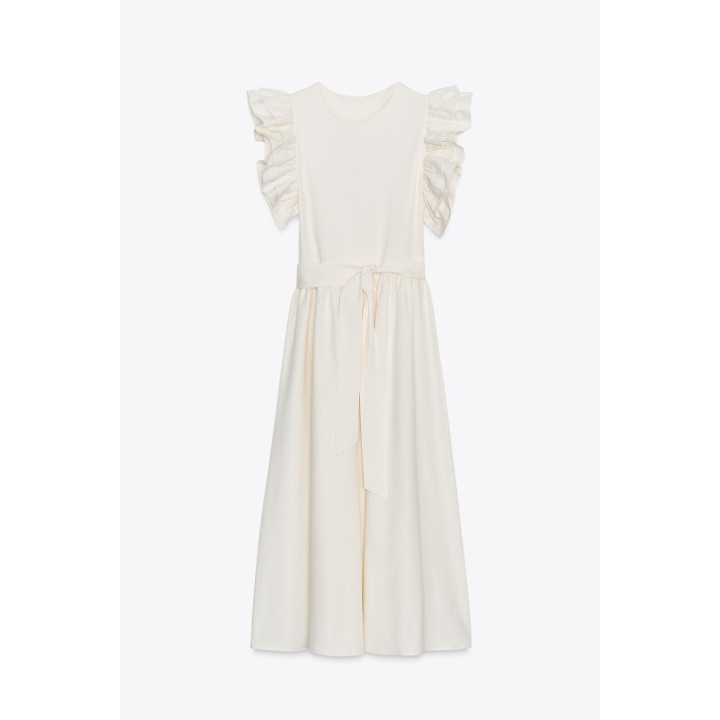 КОМБИНИРОВАННОЕ ПЛАТЬЕ С ВОЛАНАМИ