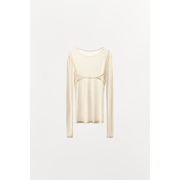 ФУТБОЛКА ИЗ ЛИОЦЕЛЛА С ДЕТАЛЬЮ НА СПИНКЕ