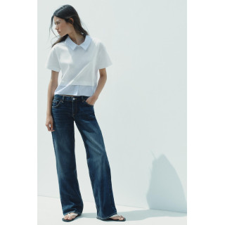 Футболка в полоску с контрастным воротником