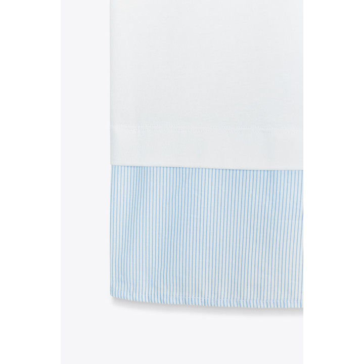 Футболка в полоску с контрастным воротником