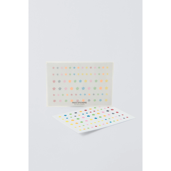 наклейки для лица с блестящими цветами zara