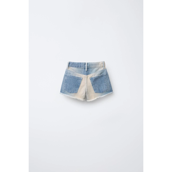 ДЖИНСОВЫЕ ШОРТЫ С НЕОБРАБОТАННЫМИ КРОМКАМИ