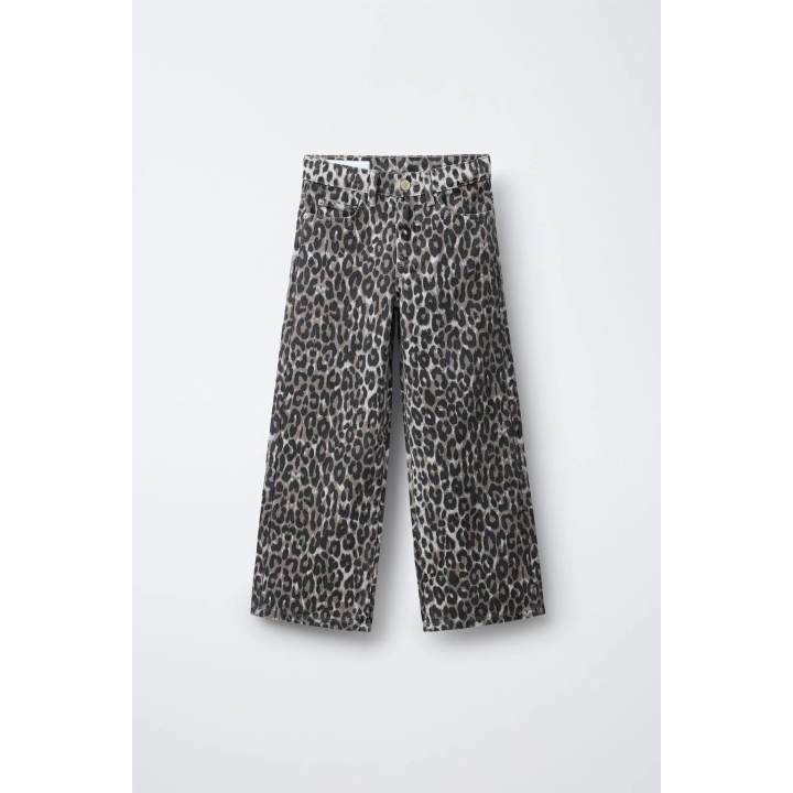 ДЖИНСОВЫЕ БРЮКИ WIDE LEG С АНИМАЛИСТИЧЕСКИМ ПРИНТОМ