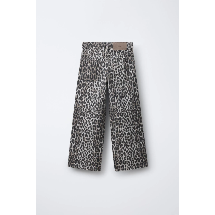 ДЖИНСОВЫЕ БРЮКИ WIDE LEG С АНИМАЛИСТИЧЕСКИМ ПРИНТОМ