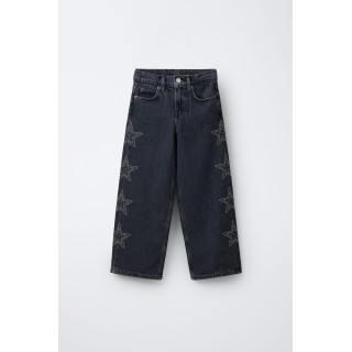 ДЖИНСЫ WIDE LEG СО ЗВЕЗДАМИ И СТРАЗАМИ