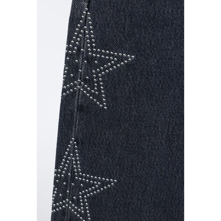 ДЖИНСЫ WIDE LEG СО ЗВЕЗДАМИ И СТРАЗАМИ
