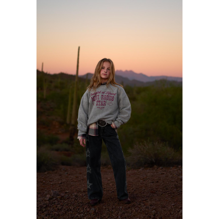 ДЖИНСЫ WIDE LEG СО ЗВЕЗДАМИ И СТРАЗАМИ