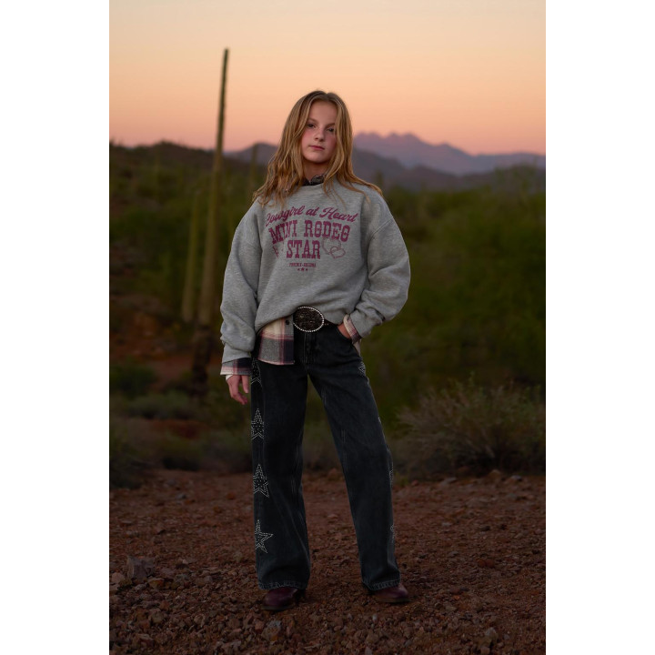 ДЖИНСЫ WIDE LEG СО ЗВЕЗДАМИ И СТРАЗАМИ