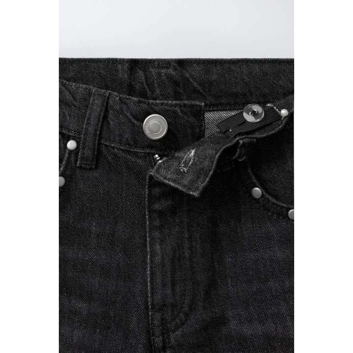 ДЖИНСЫ WIDE LEG С НАШИВКАМИ-ЗВЕЗДАМИ