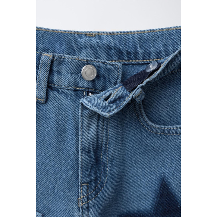 ДЖИНСЫ WIDE LEG С НАШИВКАМИ «ЗВЕЗДЫ»