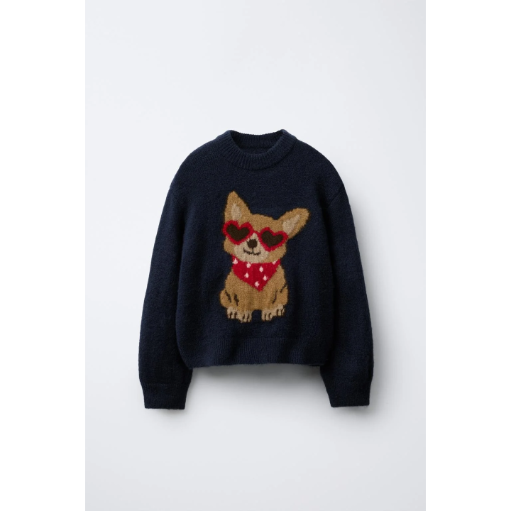 ВЯЗАНЫЙ ДЖЕМПЕР С СОБАКОЙ