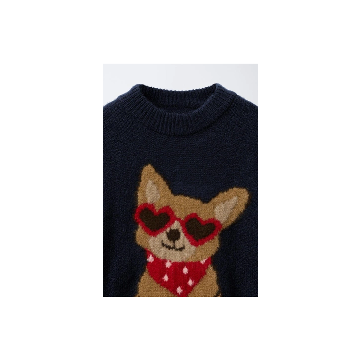 ВЯЗАНЫЙ ДЖЕМПЕР С СОБАКОЙ