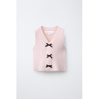 ТРИКОТАЖНЫЙ ЖИЛЕТ С БАНТИКАМИ
