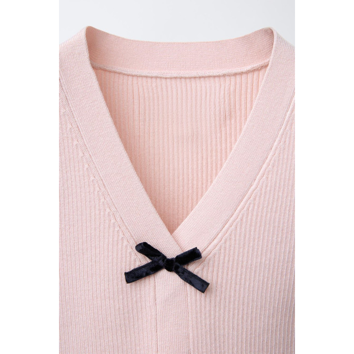 ТРИКОТАЖНЫЙ ЖИЛЕТ С БАНТИКАМИ