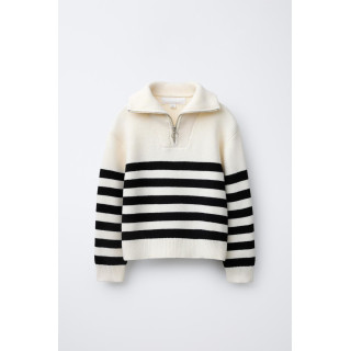 ТРИКОТАЖНЫЙ СВИТЕР В ПОЛОСКУ НА МОЛНИИ