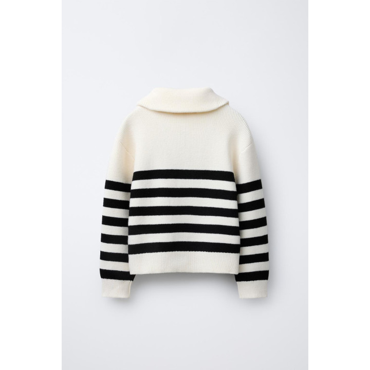 ТРИКОТАЖНЫЙ СВИТЕР В ПОЛОСКУ НА МОЛНИИ