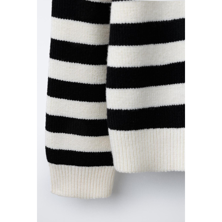 ТРИКОТАЖНЫЙ СВИТЕР В ПОЛОСКУ НА МОЛНИИ