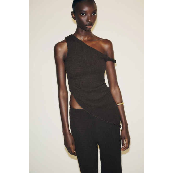 ШИРОКИЕ БРЮКИ ИЗ ТКАНЕВОГО МАТЕРИАЛА