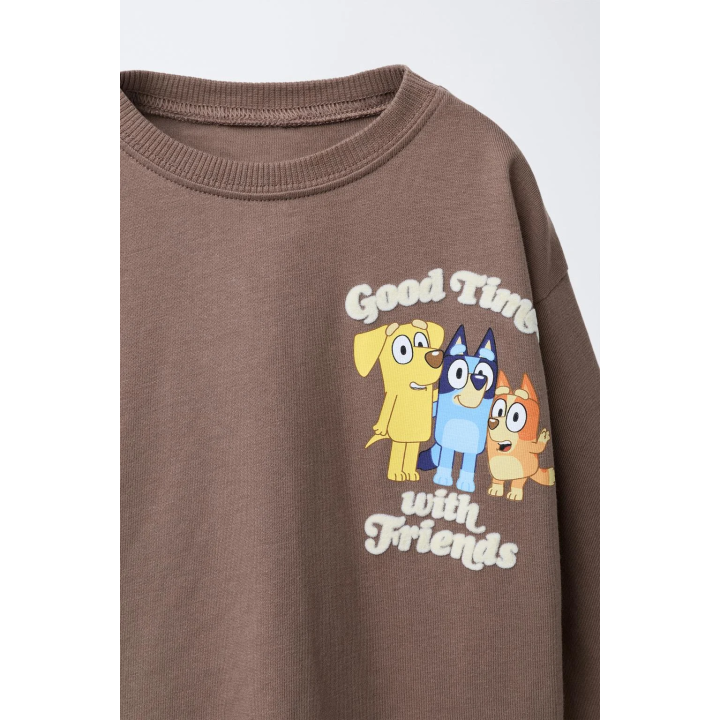 Футболка с принтом bluey © ludo studio из флокированного материала