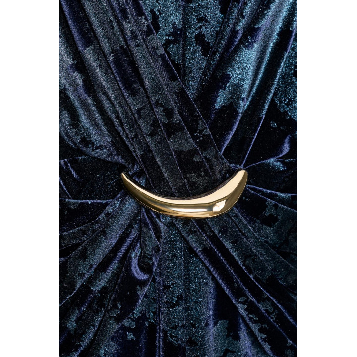 БАРХАТНОЕ ПЛАТЬЕ МИДИ С ФУРНИТУРОЙ