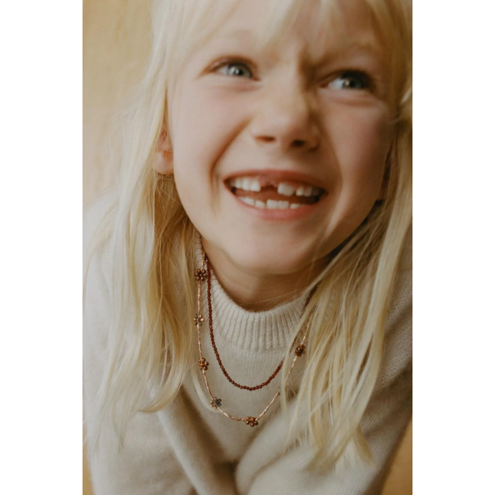 НАБОР ИЗ ДВУХ ОЖЕРЕЛИЙ С БУСИНАМИ И ЦВЕТАМИ