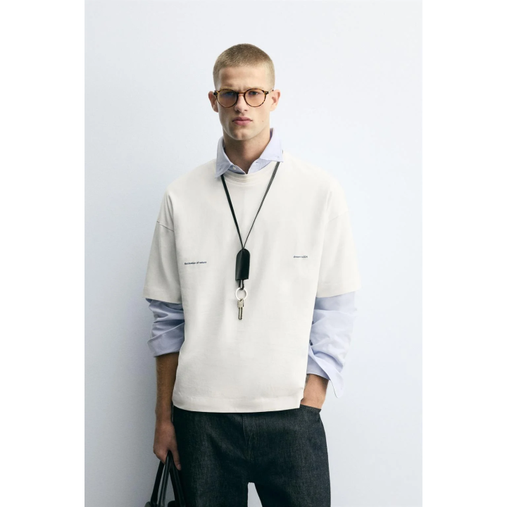 ФУТБОЛКА С КОМБИНИРОВАННЫМ ПРИНТОМ