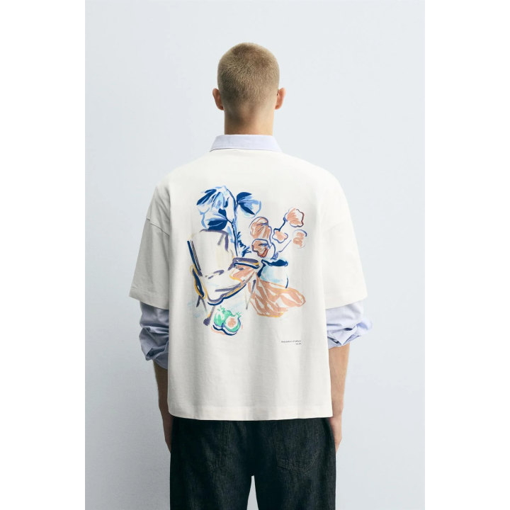 ФУТБОЛКА С КОМБИНИРОВАННЫМ ПРИНТОМ