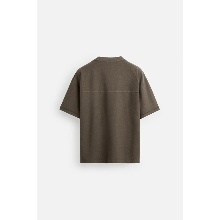 Футболка прямого кроя из плотного хлопкового трикотажа