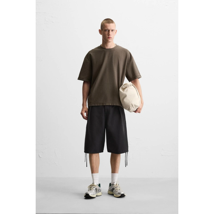 Футболка прямого кроя из плотного хлопкового трикотажа