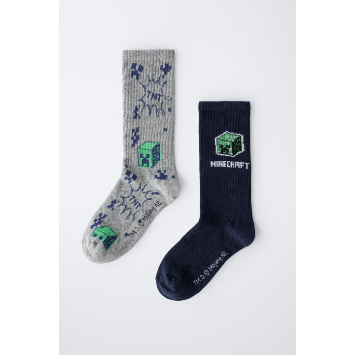 Набор из двух пар длинных носков minecraft © mojang ab. ™