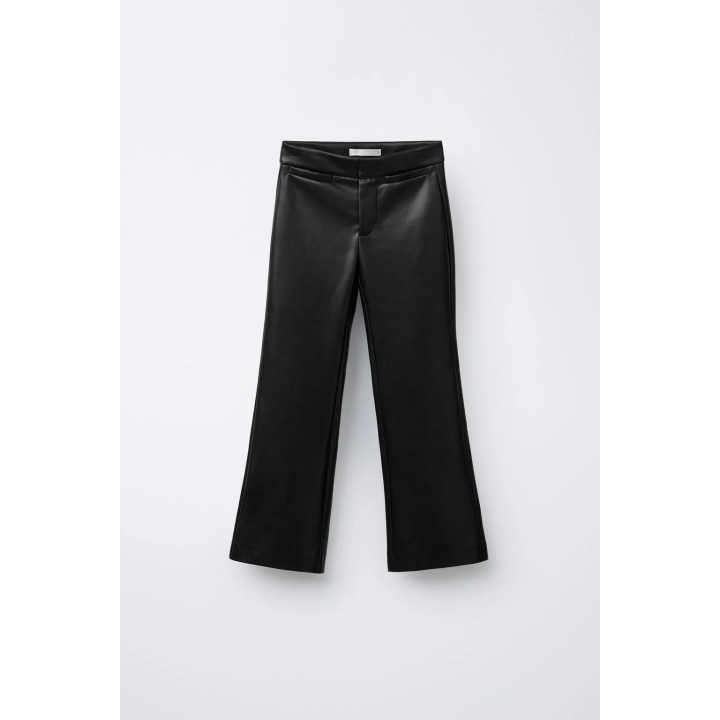 БРЮКИ-КЛЕШ С ЭФФЕКТОМ КОЖИ