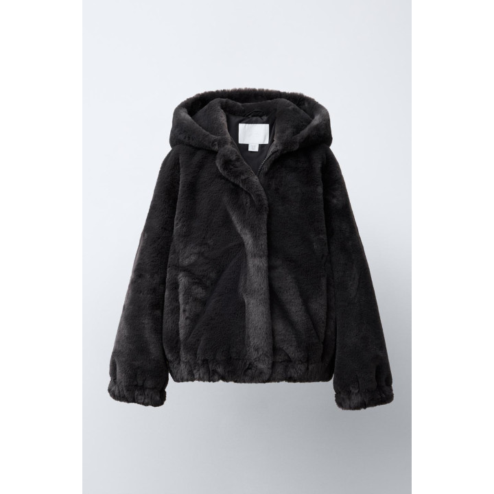 КУРТКА С КАПЮШОНОМ И ОТДЕЛКОЙ ПОД МЕХ