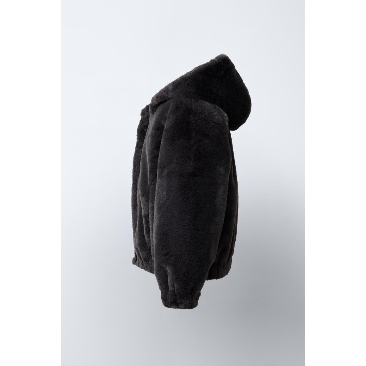 КУРТКА С КАПЮШОНОМ И ОТДЕЛКОЙ ПОД МЕХ